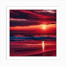 Sunset On The Beach 831 Art Print