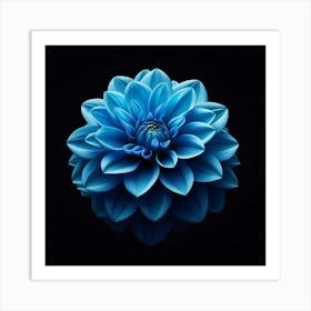 Blue Dahlia Flower 2 Art Print