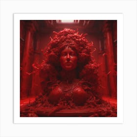 Red Woman Art Print