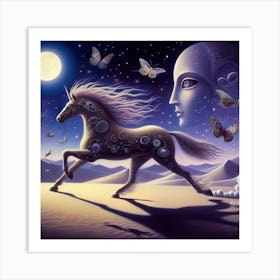 Horse In The Desert Art Print