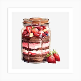 Jar Of Chocolate Cake Art Print