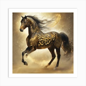 275552 Horse Written In Golden Arabic Calligraphy Xl 1024 V1 0 Art Print