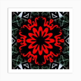 Red And Black Mandala Poster