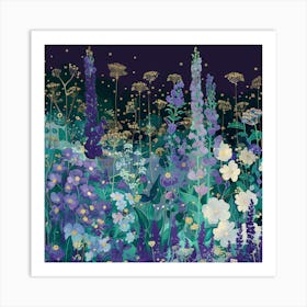 Wildflowers At Night Art Print