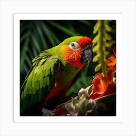 Parrot In Jungle Art Print