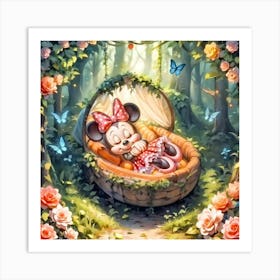 Minnie Mouse In The Forest Art Print