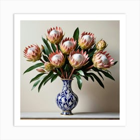 Default Proteas In Enamel Flamingo Vase Art 2 Art Print