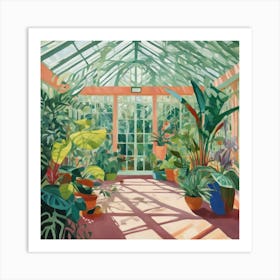 Botanical Greenhouse Series in Style of David Hockney 3 Art Print