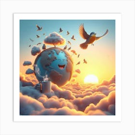 Earth In The Clouds Art Print