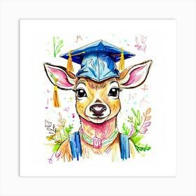 Graduation Deer 9 Art Print