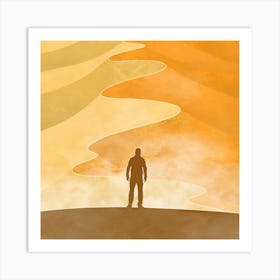 Man Standing On A Hill Art Print