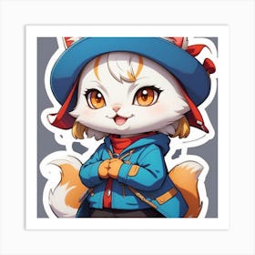 Kawaii Cat Art Print