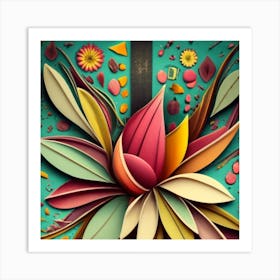 3d Flower Art Art Print