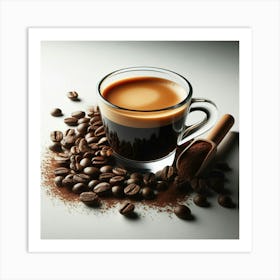 Coffee And Coffee Beans 2 Art Print