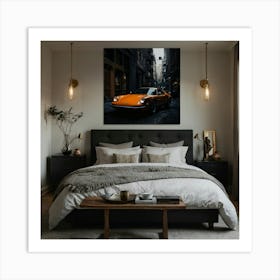 Orange Sports Car Art Print