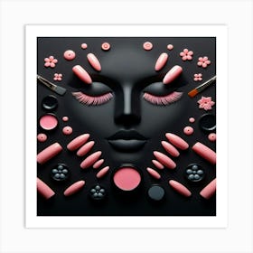 Pink Makeup And Cosmetics Art Print