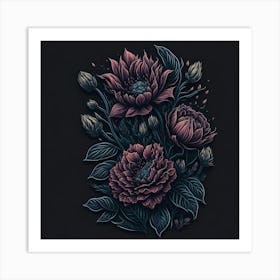 Peony Flowers Art Print