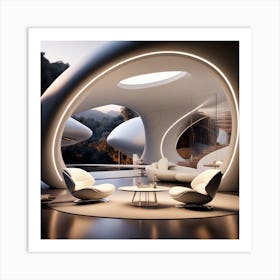 Futuristic Living Room 11 Art Print