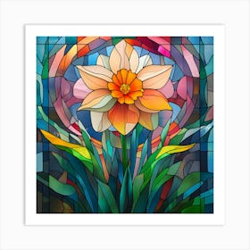 Flowers Stained Glass Sublimation 10 Art Print