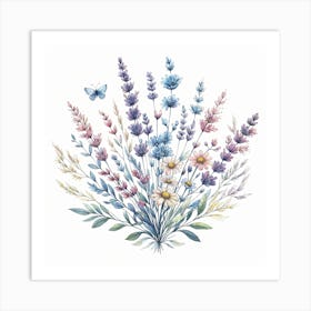 Watercolor Flowers Art Print