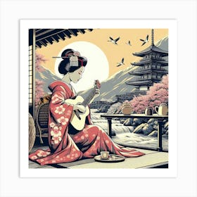 Geisha art334 Art Print