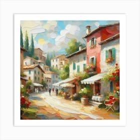 Italian Village Street Art Print