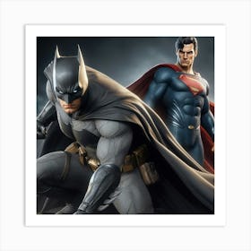 Batman And Superman 3 Art Print