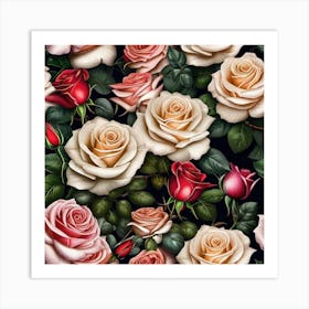 Roses Wallpaper 4 Art Print