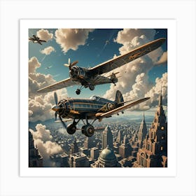 Airships In The Sky Art Print