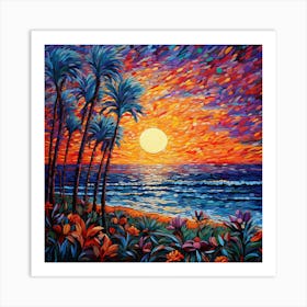 Sunset At The Beach 14 Art Print