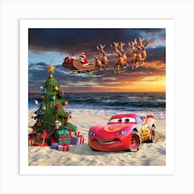 Christmas Car 2 Art Print