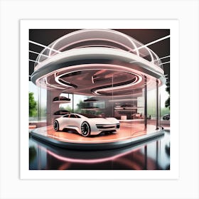 Futuristic Car Showroom 3 Art Print