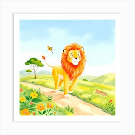 Lion In The Forest Art Print