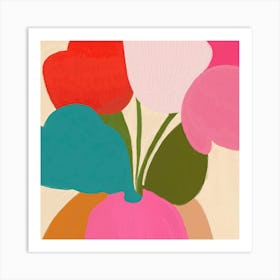 Abstract Flowers in Vase Painting 01 Art Print