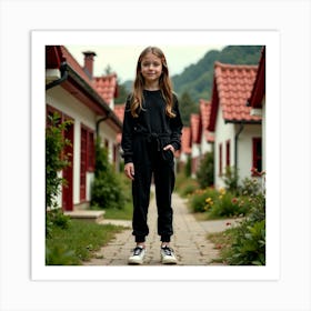 Little Girl In Black 1 Art Print