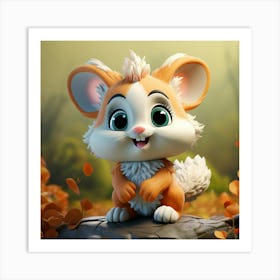 Cute Mouse In Autumn 3 Art Print