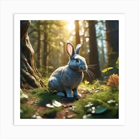 Rabbit In The Forest 98 Art Print