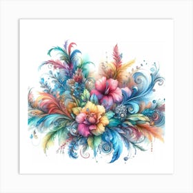 Colorful Feathers 1 Art Print