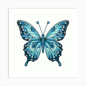 Blue Butterfly 1 Art Print