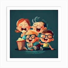 Family Movie Night Art Print