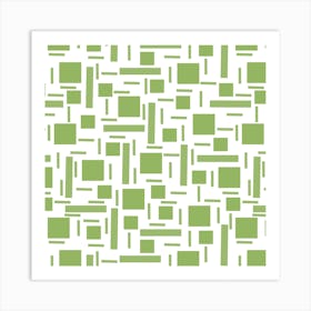 Shapely 2 Olive Geometric Abstract 1 Art Print