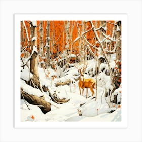 Woodlands Manitoba - Deer In A Field Art Print