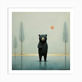 Bear In The Water Art Print