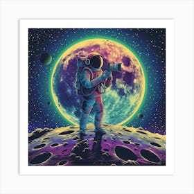 Photographer Astronaut On The Moon Art Print