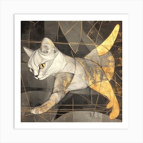 Cat In Gold Art Print