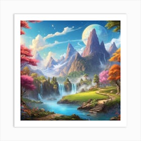 Fantasy Landscape Wallpaper Art Print