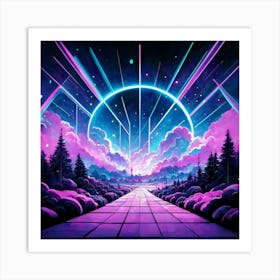 Psychedelic Landscape Art Print