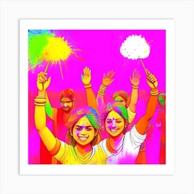 Holi Festival 2 Art Print