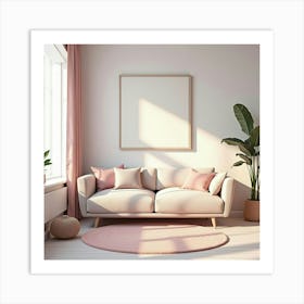 Ai Powered Smart Home Interior, Watercolor Pastel Shades Of Comfort 1 Art Print