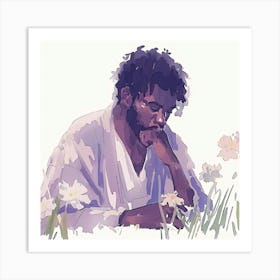 Jesus In The Field Art Print